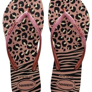 HAVAIANAS FLIP FLOP SLIM ANIMALS MIX - Pool shoes - black/gold HAVAIANAS FLIP FLOP SLIM ANIMALS MIX - Pool shoes - black/gold