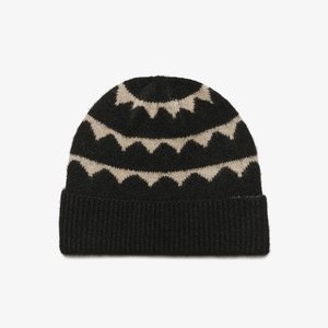 Beanie - black feather grey knit Beanie - black feather grey knit