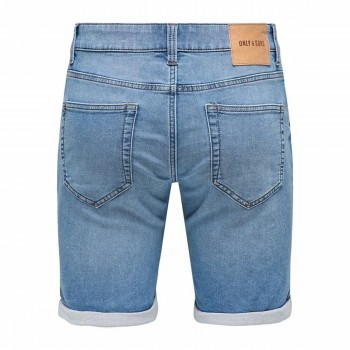 Мужские Джинсовые Шорты Only & Sons Onsply 8584 Blue Denim Синий