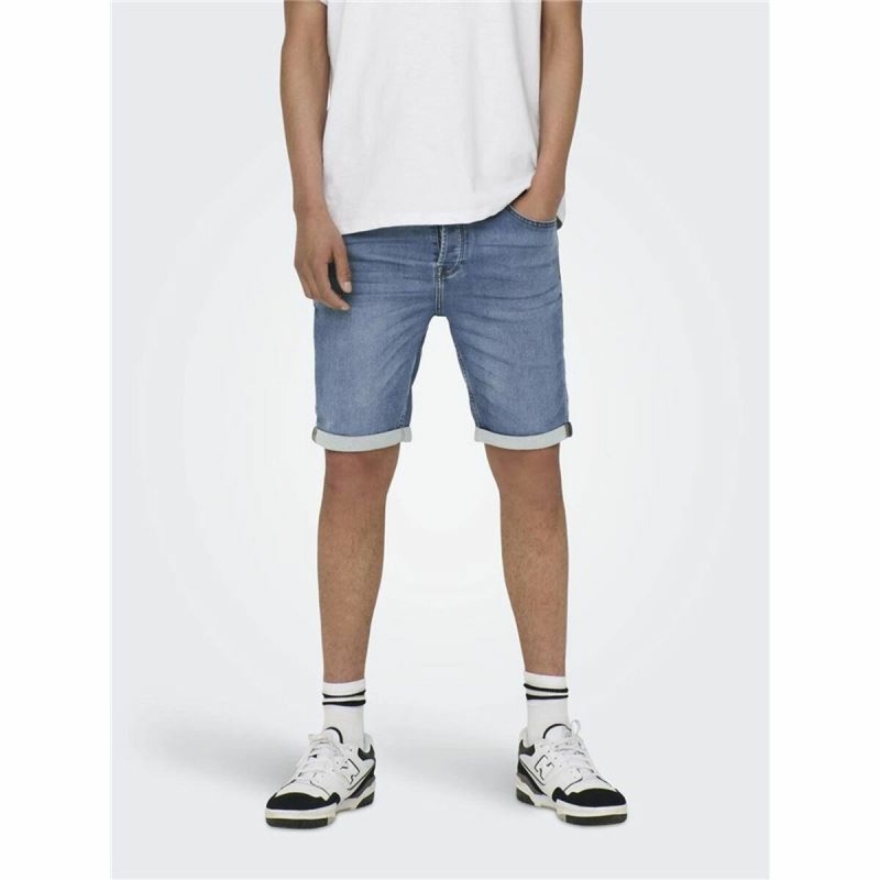Мужские Джинсовые Шорты Only & Sons Onsply 8584 Blue Denim Синий