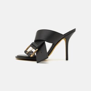 BELTED UP - Heeled mules - nero