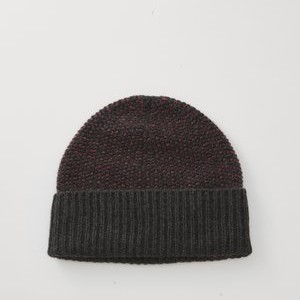 SEED STITCH BEANIE - Beanie - charcoal/damson SEED STITCH BEANIE - Beanie - charcoal/damson