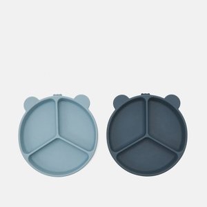 STACY DIVIDER SUCTION PLATE UNISEX 2 PACK - Kids' plate - whale blue STACY DIVIDER SUCTION PLATE UNISEX 2 PACK - Kids' plate - whale blue