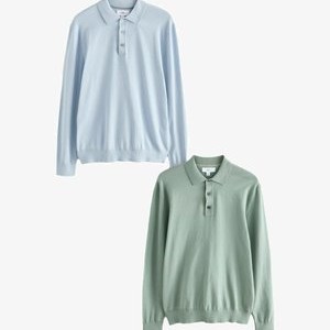 2 PACK REGULAR FIT - Polo shirt - light blue sage green 2 PACK REGULAR FIT - Polo shirt - light blue sage green