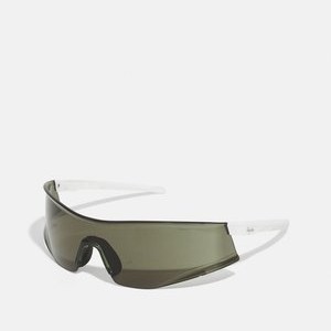 LETRAS GLASSES UNISEX - Sunglasses - white/green LETRAS GLASSES UNISEX - Sunglasses - white/green