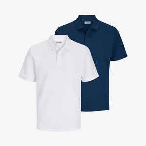 2ER PACK - Polo shirt - weiß   blau 2ER PACK - Polo shirt - weiß   blau
