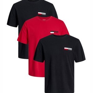 3ER PACK CORP - Print T-shirt - schwarz rot