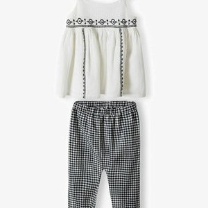 2 PCS SET - Tracksuit bottoms - white/dark grey