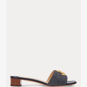 ANCHOR-LOGO CROSS-DYED CANVAS SANDAL - Heeled mules - refined navy ANCHOR-LOGO CROSS-DYED CANVAS SANDAL - Heeled mules - refined navy