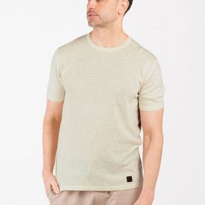 FREQUENCY RINGEL ROUNDNECK - Print T-shirt - beige FREQUENCY RINGEL ROUNDNECK - Print T-shirt - beige