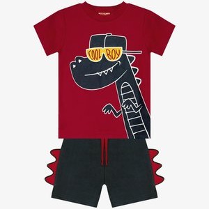 COOL DINO SET - Trousers - dunkelrot COOL DINO SET - Trousers - dunkelrot