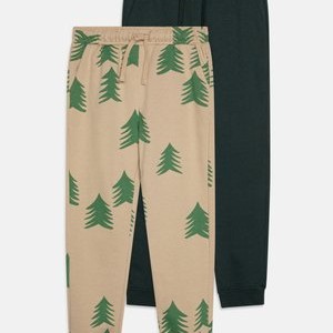 2 PACK - Tracksuit bottoms - beige/dark green
