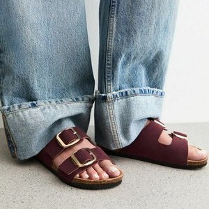 BUCKLED STRAP - Mules - burgundy BUCKLED STRAP - Mules - burgundy