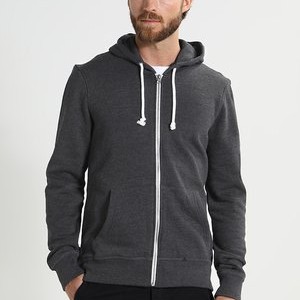 Zip-up sweatshirt - black melange