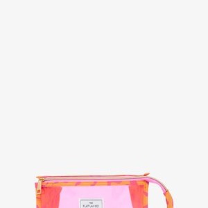 THE FLAT LAY CO. JELLY MAKEUP BOX BAG - Makeup accessory - pink dribbles on orange THE FLAT LAY CO. JELLY MAKEUP BOX BAG - Makeup accessory - pink dribbles on orange
