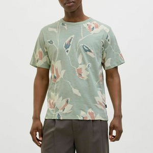 ALL OVER PRINT RUNDHALS - Print T-shirt - aqua gray ALL OVER PRINT RUNDHALS - Print T-shirt - aqua gray