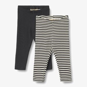 2ER PACK JULES - Leggings - Trousers - navy rib stripe