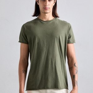 ROLL NECK TEE - Basic T-shirt - dark olive