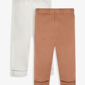 2-PACK - Leggings - Trousers - mocha brown natural