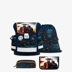 CLASSY - SET - School bag - mottled dark blue CLASSY - SET - School bag - mottled dark blue