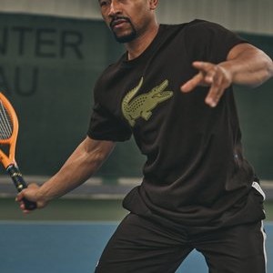 BIG LOGO - Sports T-shirt - black/khaki BIG LOGO - Sports T-shirt - black/khaki