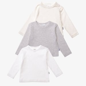 3 PACK - Long sleeved top - weiss  ecru  grau melange