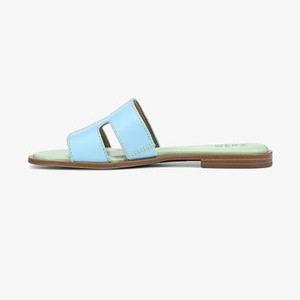 SLIDES FAME - Mules - blue leather SLIDES FAME - Mules - blue leather