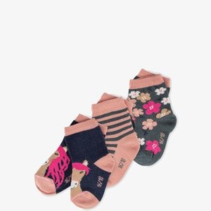 3ER PONY LOVE - Socks - grün/rosa/pink/braun