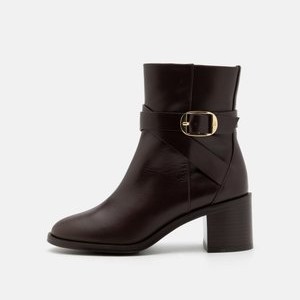 ESME BELTED ZIP - Classic ankle boots - dark brown ESME BELTED ZIP - Classic ankle boots - dark brown