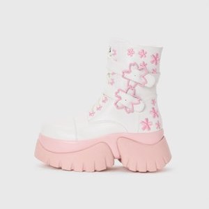 SAKURA MIKU CHERRY BLOSSOM - Lace-up ankle boots - white/pink SAKURA MIKU CHERRY BLOSSOM - Lace-up ankle boots - white/pink
