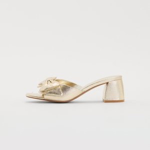 ONLAVERY BOW HEELED - Heeled mules - gold ONLAVERY BOW HEELED - Heeled mules - gold