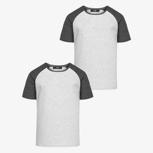 2ER PACK MIT RAGLANÄRMELN - Print T-shirt - grau 2ER PACK MIT RAGLANÄRMELN - Print T-shirt - grau