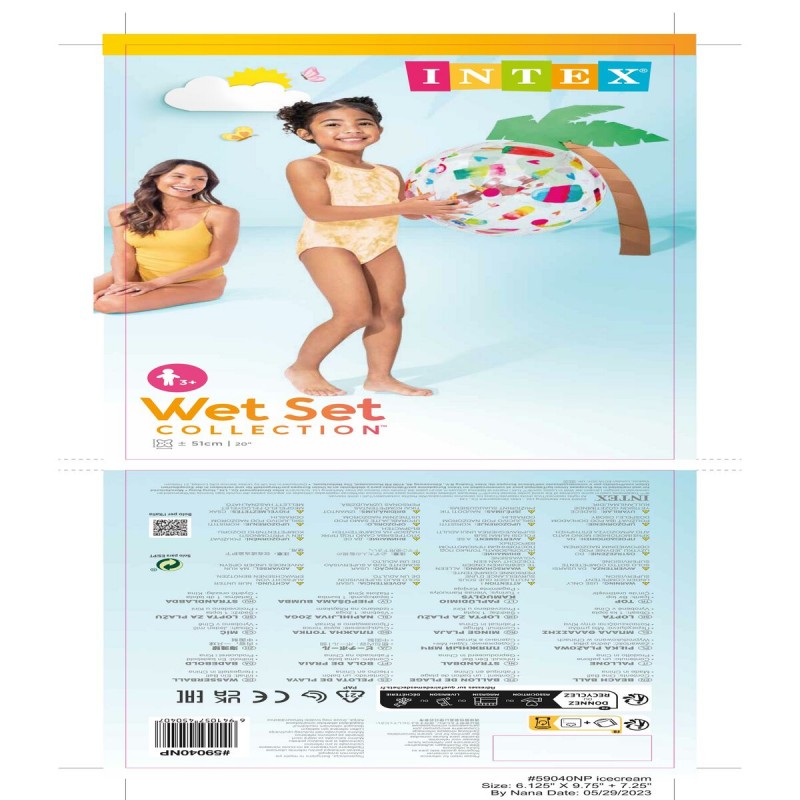 Надувной мяч Intex 59040NP 51 cm Белый Разноцветный