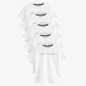 5 PACK-REGULAR FIT - Print T-shirt - white