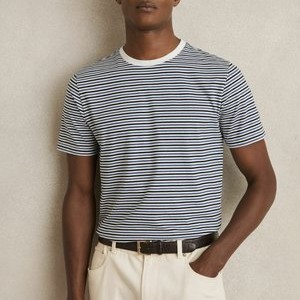 Print T-shirt - blue white Print T-shirt - blue white