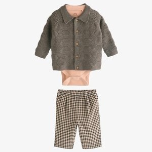 3 PIECE SET STANDARD - Trousers - brown check