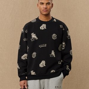 YALE LOGO UNISEX - Sweatshirt - black/ivory YALE LOGO UNISEX - Sweatshirt - black/ivory