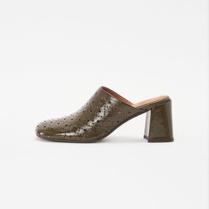 A8338 - Heeled mules - olive naplack A8338 - Heeled mules - olive naplack