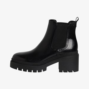 Platform ankle boots - black leather