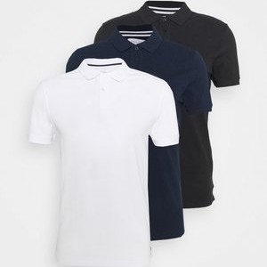 3 PACK SLIM - Polo shirt - black/dark blue/white 3 PACK SLIM - Polo shirt - black/dark blue/white