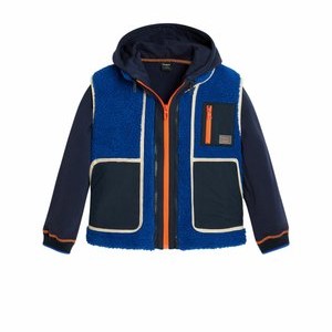 DETACHABLE SHEARLING -  JACKET - Waistcoat - blue