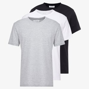 3 PACK - Basic T-shirt - white/black/light grey 3 PACK - Basic T-shirt - white/black/light grey