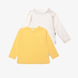 2ER-PACK - Long sleeved top - ecru  gelb