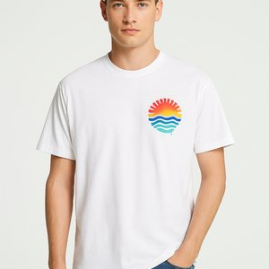 MIT SONNENPRINT - Print T-shirt - weiß MIT SONNENPRINT - Print T-shirt - weiß