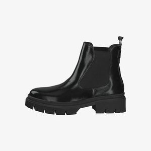 Platform ankle boots - black patent
