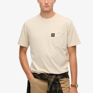 CONTRAST STITCH POCKET - Basic T-shirt - washed silver beige CONTRAST STITCH POCKET - Basic T-shirt - washed silver beige