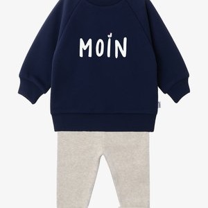 2 PIECE SET MOIN - Leggings - Trousers - dunkelblau/grau