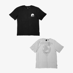 2ER PACK GESCHNITTEN RUNDHALS KURZARM - Print T-shirt - schwarz weiß 2ER PACK GESCHNITTEN RUNDHALS KURZARM - Print T-shirt - schwarz weiß