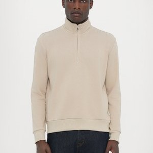 HALF WAY ZIP - Sweatshirt - beige HALF WAY ZIP - Sweatshirt - beige