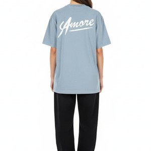 AMORE BACK PRINT HEAVYWEIGHT - Print T-shirt - washed blue AMORE BACK PRINT HEAVYWEIGHT - Print T-shirt - washed blue